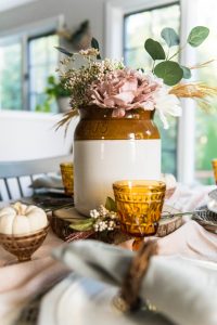 vase with fall flowers